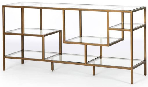Four Hands Irondale Collection Helena Antique Brass Media Console