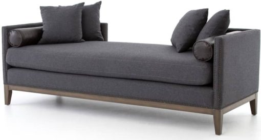 Four Hands Felt Charcoal Mercury Double Chaise