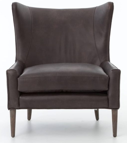 Four Hands Kensington Collection Marlow Vintage Black Wing Chair - Image 2