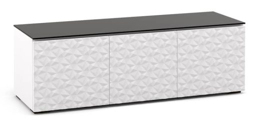 Salamander Designs Chameleon Collection Milan 237 White w/ Black Top AV Cabinet