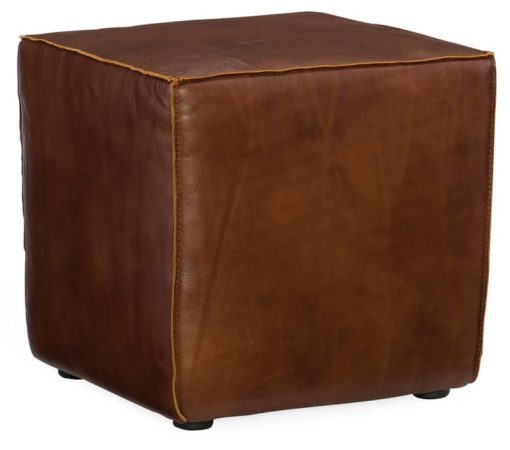 Hooker Furniture CO Collection Quebert Cube Brown Leather Ottoman