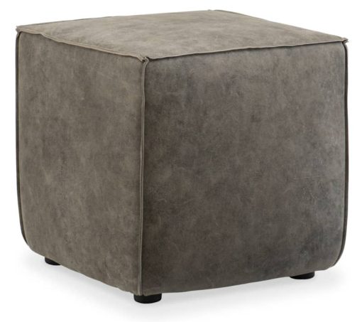 Hooker Furniture CO Collection Quebert Cube Grey Leather Ottoman