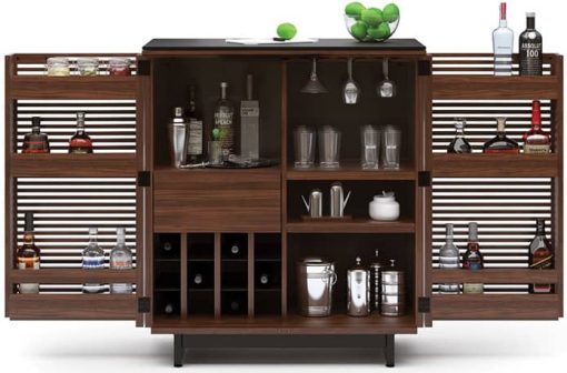 BDI Chocolate Walnut Corridor Bar Cabinet