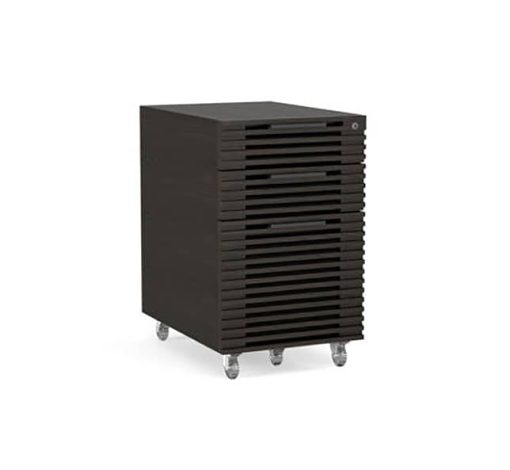 BDI Corridor 6507 Charcoal Stained Ash Mobile File Pedestal