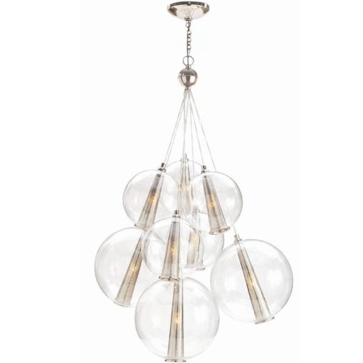 Arteriors Caviar Polished Nickel Adjustable Large Cluster Chandelier