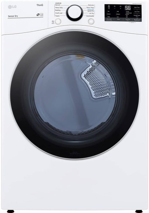 LG 7.4 Cu. Ft. White Smart Wi-Fi Enabled Front Load Electric Dryer With Built-In Intelligence
