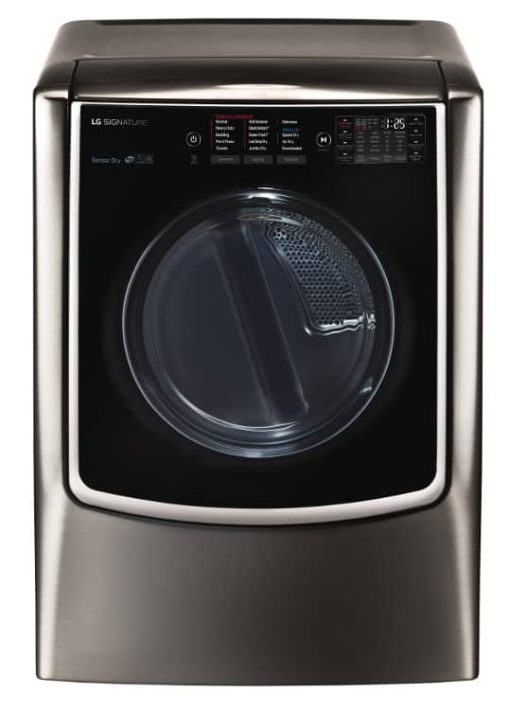LG SIGNATURE 9 Cu. Ft. Black Stainless Steel Large Smart Wi-Fi Enabled Electric Dryer With TurboSteam