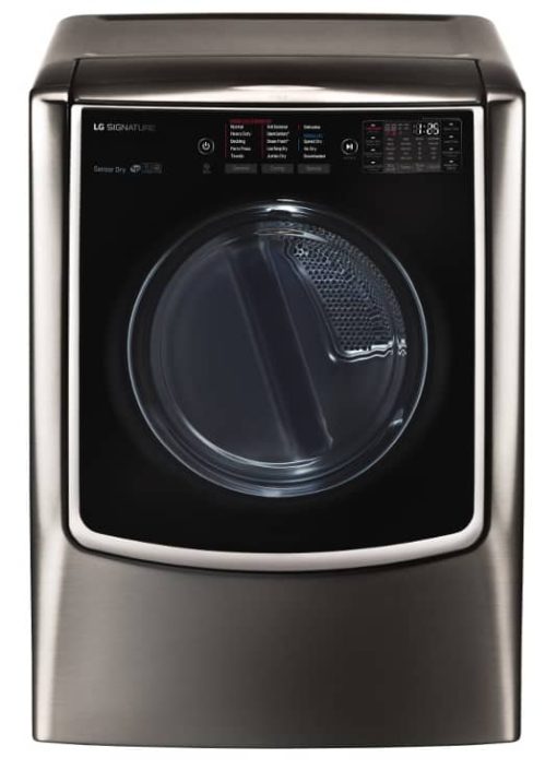 LG SIGNATURE 9 Cu. Ft. Black Stainless Steel Large Smart Wi-Fi Enabled Gas Dryer With TurboSteam