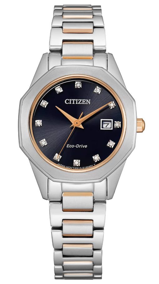 Citizen Corso Two-Tone Stainless Steel Watch, Black Dial, 28mm