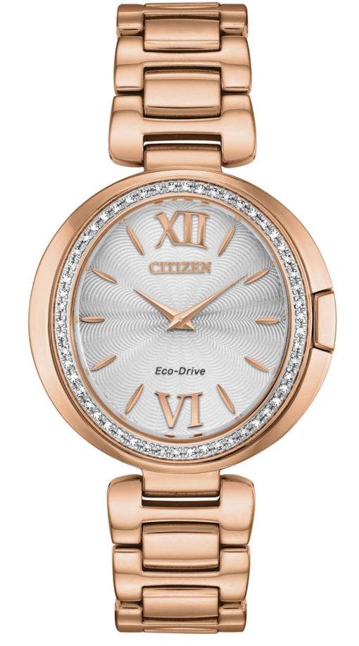 Citizen Capella Pink Gold Stainless Steel Watch, Silver-Tone Dial