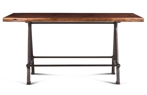 Home Trends & Design 72" Walnut Industrial Loft Gathering Dining Table - Image 2