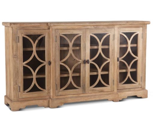 Home Trends & Design San Rafael 75" Antique Oak Glass Cabinet