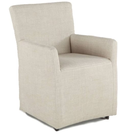 Home Trends & Design Peabody Linen Dining Arm Chair