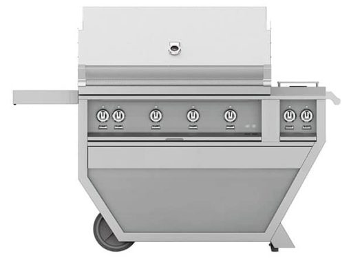 Hestan 42" Steeletto Deluxe Natural Gas Grill With Double Side Burner And All Trellis Burners