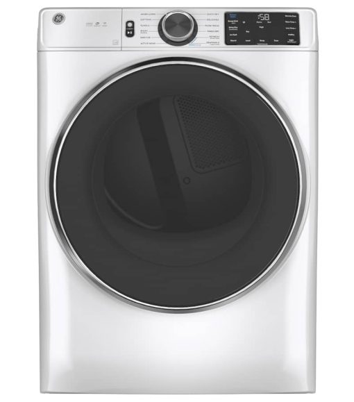 GE ADA 7.8 Cu. Ft. White Smart Front Load Gas Dryer With Steam And Sanitize Cycle
