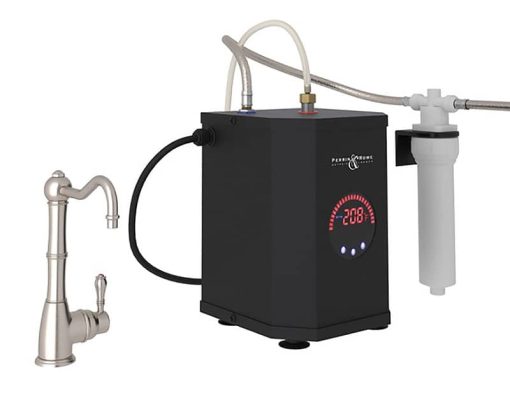 Rohl Acqui Satin Nickel Column Spout Hot Water Dispenser w/ Tank & Filter Kit