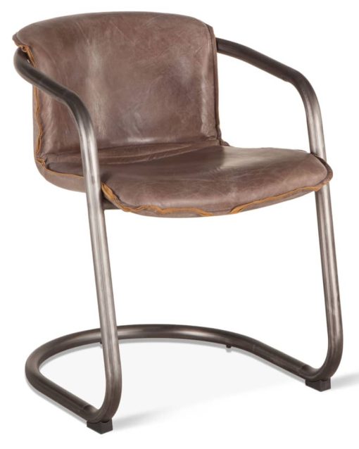 Home Trends & Design Portofino Jet Brown Leather Dining Chair