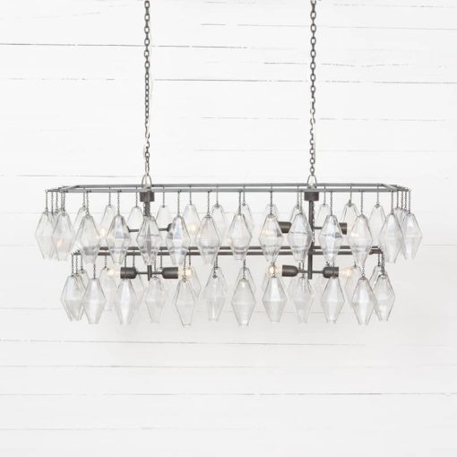 Four Hands Hutton Collection Ant Iron Adeline Rectangular Chandelier