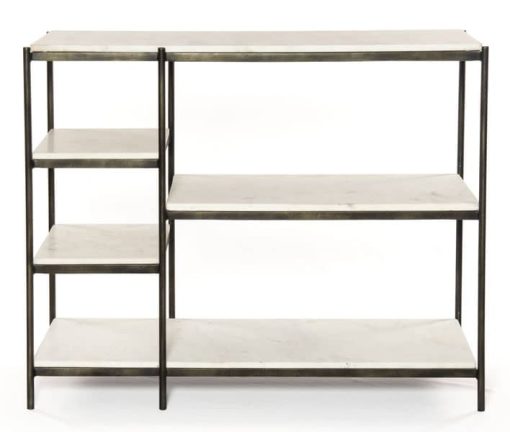 Four Hands Lily Hammered Grey Console Table