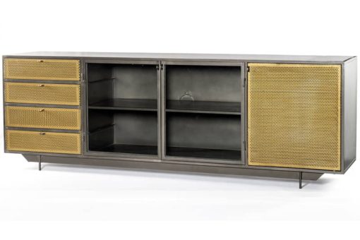 Four Hands Rockwell Collection Gunmetal Hendrick Media Console