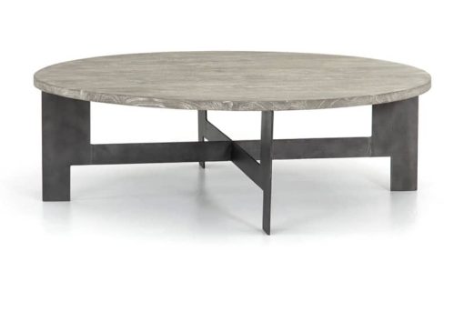 Four Hands Theory Collection Charcoal Round Coffee Table With Iron