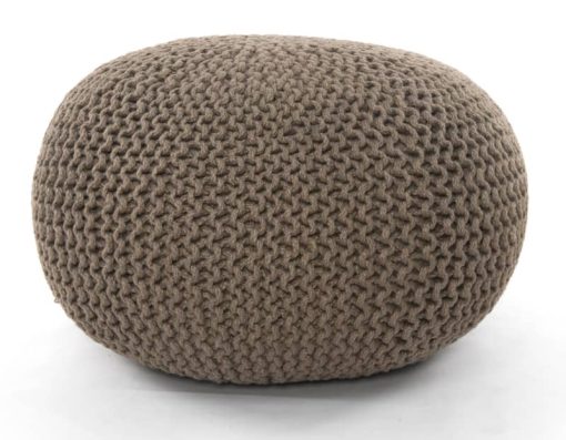 Four Hands Willow Collection Clay Jute Knit Pouf