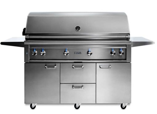Lynx Professional 54" Stainless Steel Freestanding Liquid Propane Gas Grill With 1 Trident Infrared Burner And 3 Ceramic Burners And Rotisserie