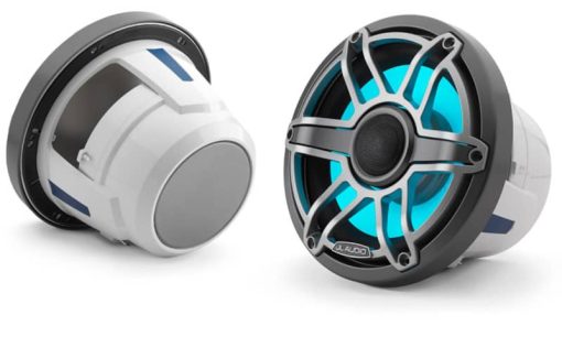 JL Audio M6 Series 8.8" Gunmetal Marine Coaxial Speakers With Built-In RGB LED Lighting (Pair)