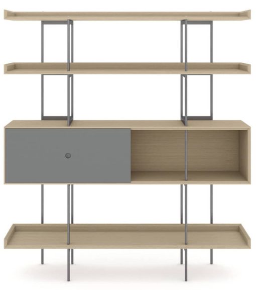 BDI Margo 5201 Drift Oak And Fog Grey Modern Display And Shelf