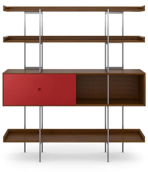 BDI Margo 5201 Toasted Walnut And Cayenne Modern Display And Shelf