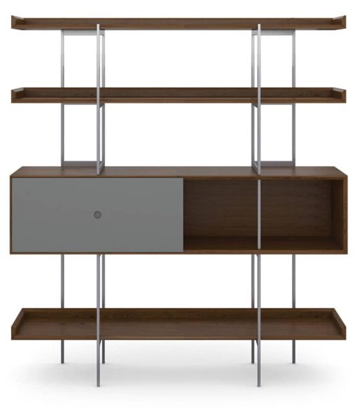 BDI Margo 5201 Toasted Walnut And Fog Grey Modern Display And Shelf