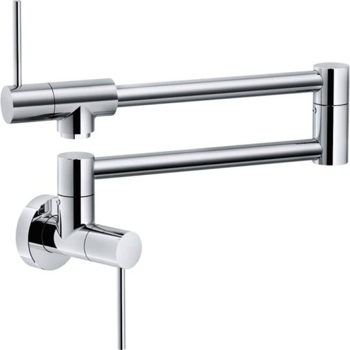 Franke Pescara Polished Chrome Wall-Mounted Pot Filler Kitchen Faucet