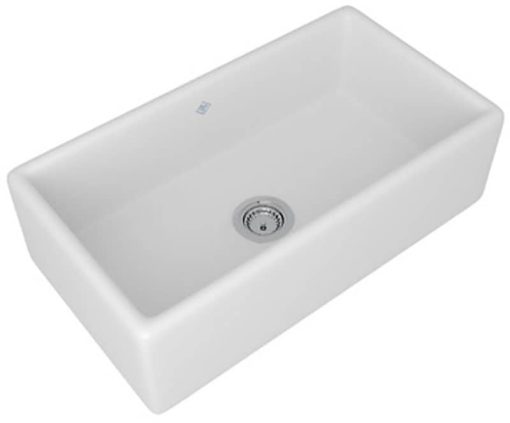 Rohl 33" Shaws Original Lancaster White Single Bowl Apron Front Fireclay Kitchen Sink