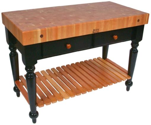 John Boos & Co. Rouge Et Noir Collection Le Rustica Cutting Board With Shelf