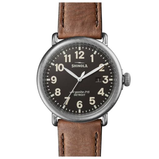 Shinola The Runwell Dark Gray Dial Tan Leather Watch, 47mm