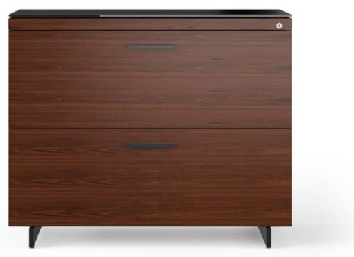 BDI Sequel 20 6116 Chocolate Walnut/Black Lateral File Cabinet