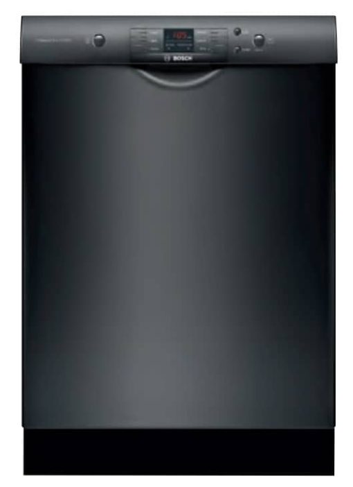 Bosch 100 Series 24" Black Recessed Handle Dishwasher