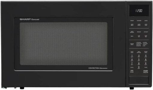 Sharp 1.5 Cu. Ft. Matte Black Carousel Convection Microwave Oven