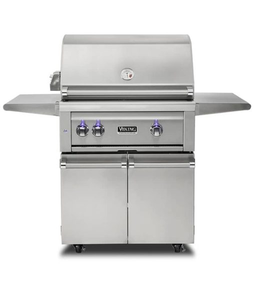 Viking 30" Stainless Steel Freestanding Liquid Propane Gas Grill With ProSear Burner And Rotisserie