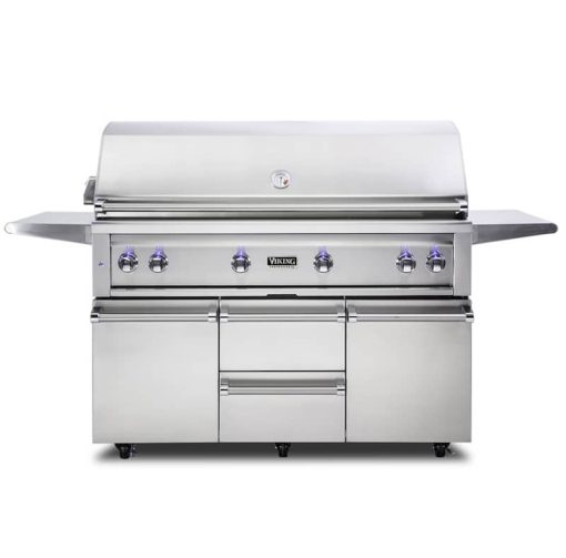 Viking 54" Stainless Steel Freestanding Liquid Propane Gas Grill With ProSear Burner And Rotisserie