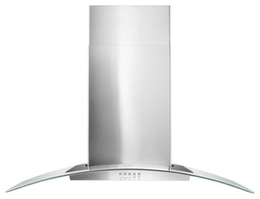 Whirlpool 36" Stainless Steel And Concave Glass Wall Mount Range Hood