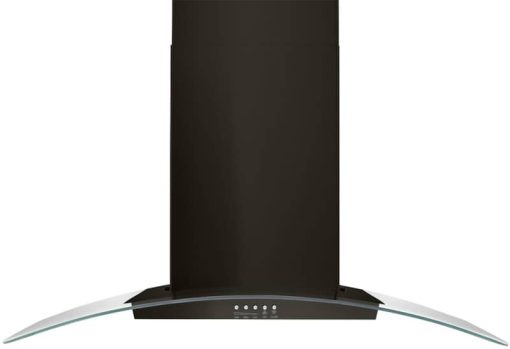 Whirlpool 36" Fingerprint Resistant Black Stainless Steel And Concave Glass Wall Mount Range Hood