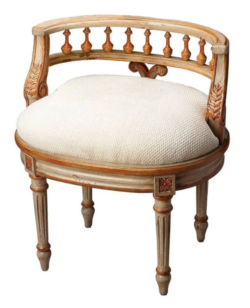 Butler Specialty Company Hathaway Cream Gold Vanity Seat