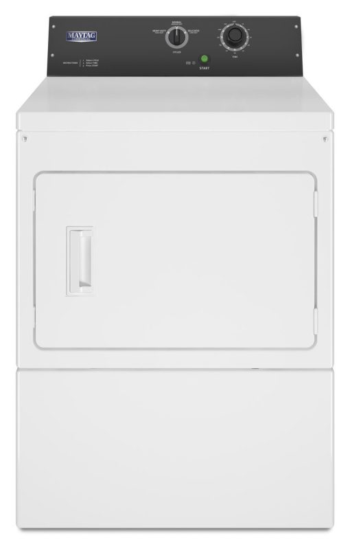 Maytag 27" White Commercial Gas Super-Capacity Dryer, Non-Coin