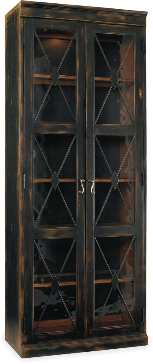 Hooker Furniture Living Room Sanctuary Two-Door Thin Display Cabinet Ebony