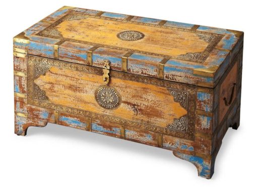 Butler Specialty Company Nador Painted Brass Inlay Trunk