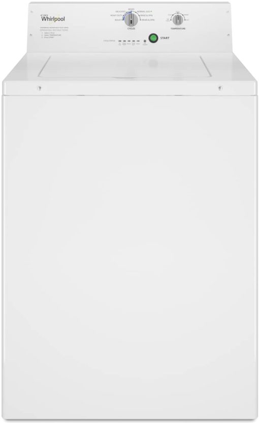 Whirlpool 27" White Commercial Top-Load Washer, Non-Vend