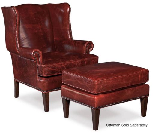 Hooker Furniture Covington Bogue Red Leather Blakeley Club Chair
