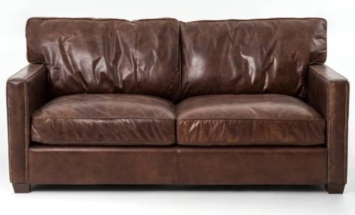 Four Hands Carnegie Collection 72" Cigar Brown Leather Larkin Sofa - Image 2