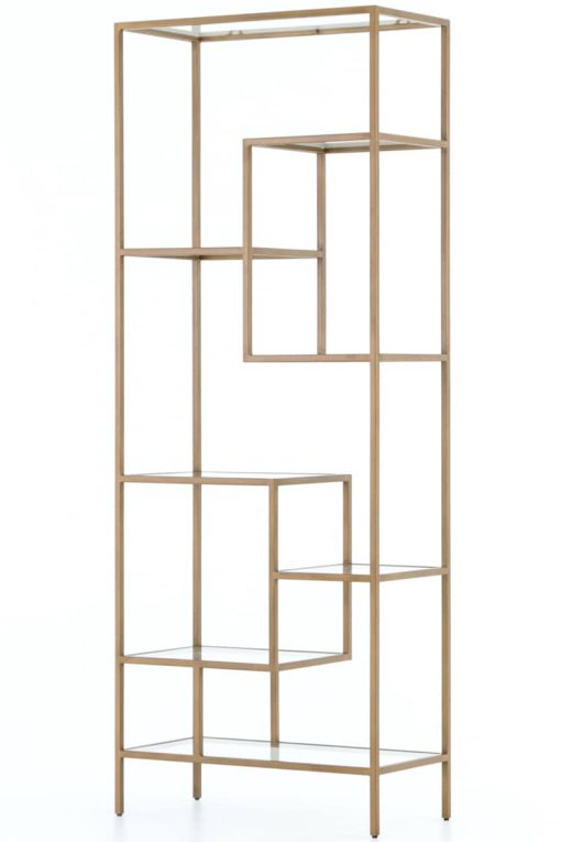Four Hands Irondale Collection 83" Helena Brass Bookshelf